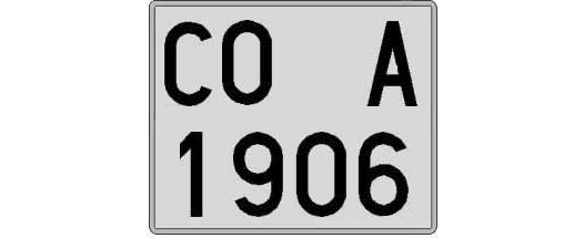 CO1906A matricula cuadrada