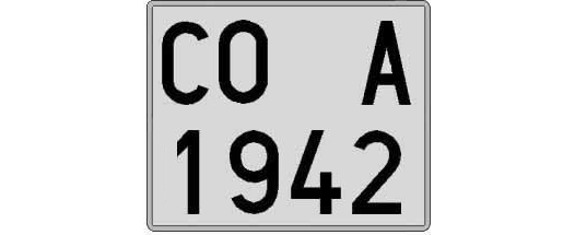 CO1942A matricula cuadrada
