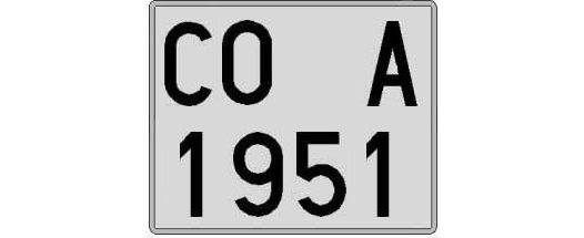 CO1951A matricula cuadrada