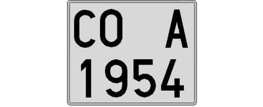 CO1954A matricula cuadrada