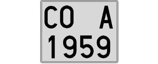 CO1959A matricula cuadrada