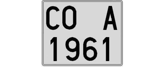 CO1961A matricula cuadrada