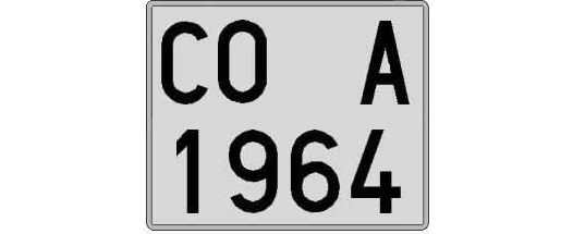 CO1964A matricula cuadrada