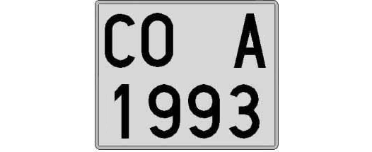 CO1993A matricula cuadrada