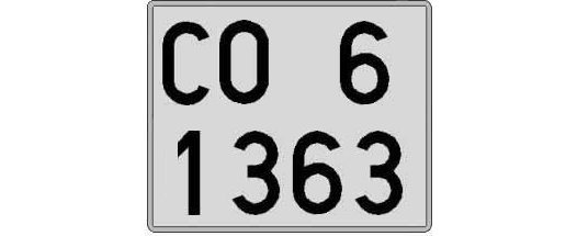 CO61363 matricula cuadrada
