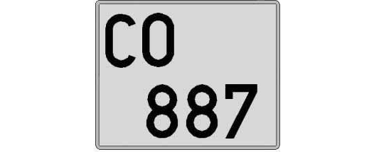 CO887 matricula cuadrada