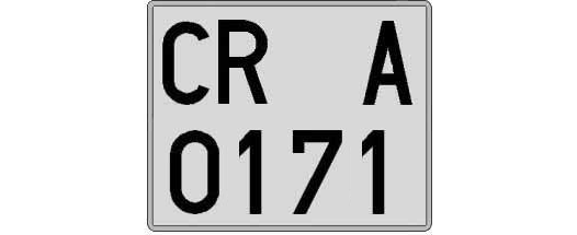 CR0171A matricula cuadrada