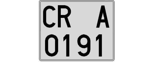 CR0191A matricula cuadrada