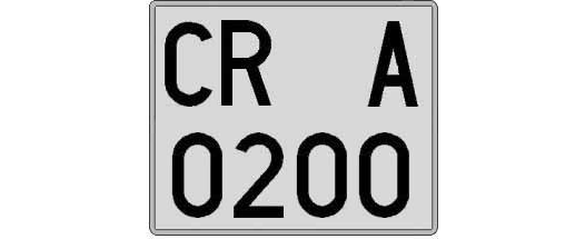 CR0200A matricula cuadrada