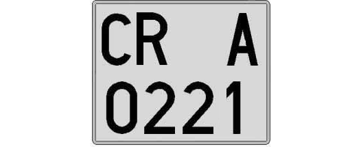 CR0221A matricula cuadrada