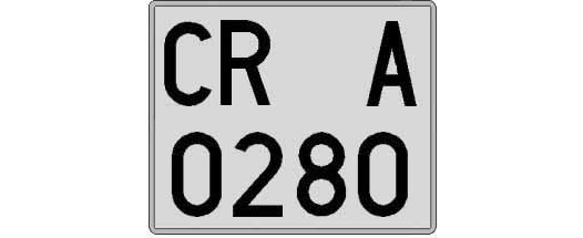CR0280A matricula cuadrada