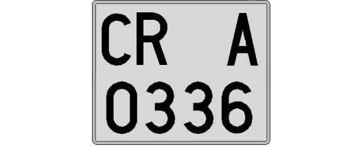 CR0336A matricula cuadrada