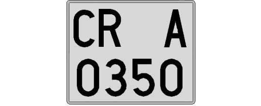 CR0350A matricula cuadrada