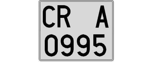 CR0995A matricula cuadrada