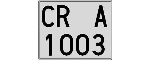 CR1003A matricula cuadrada