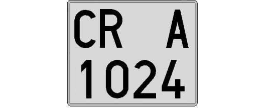 CR1024A matricula cuadrada