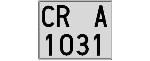CR1031A matricula cuadrada
