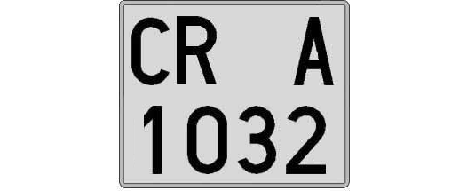 CR1032A matricula cuadrada