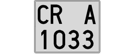 CR1033A matricula cuadrada