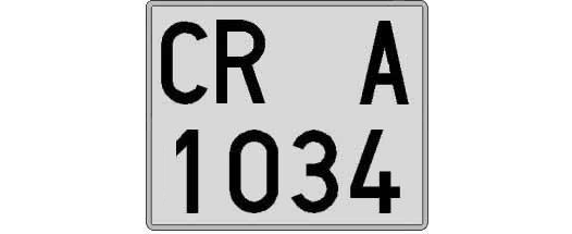 CR1034A matricula cuadrada