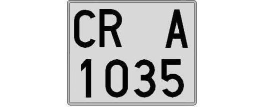 CR1035A matricula cuadrada