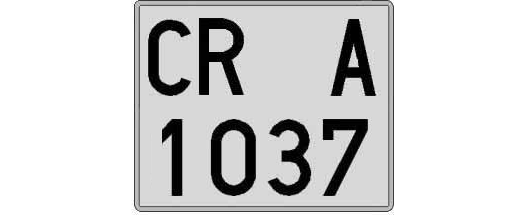 CR1037A matricula cuadrada