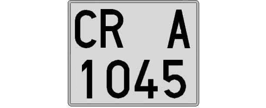 CR1045A matricula cuadrada