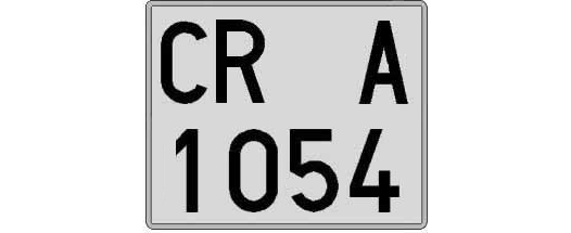 CR1054A matricula cuadrada