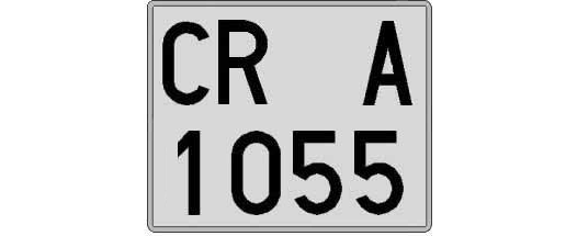 CR1055A matricula cuadrada