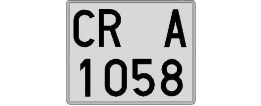 CR1058A matricula cuadrada