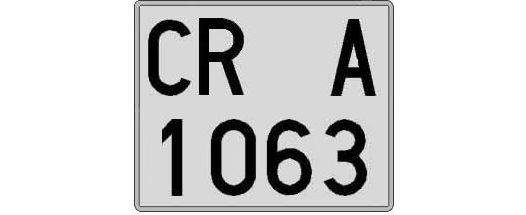 CR1063A matricula cuadrada