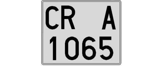CR1065A matricula cuadrada