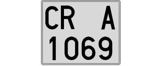 CR1069A matricula cuadrada