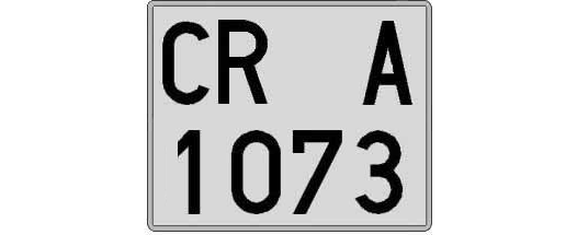 CR1073A matricula cuadrada