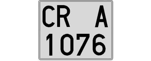 CR1076A matricula cuadrada