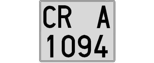 CR1094A matricula cuadrada