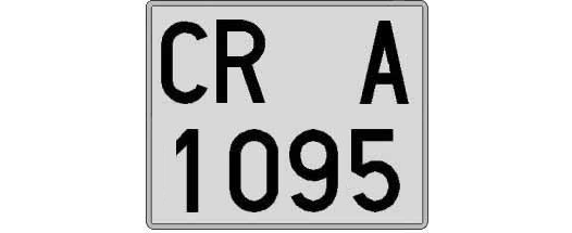 CR1095A matricula cuadrada