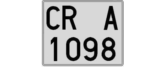 CR1098A matricula cuadrada