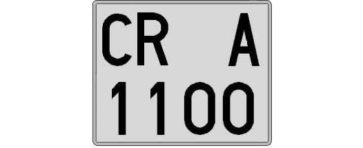 CR1100A matricula cuadrada