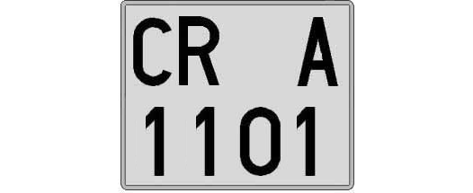 CR1101A matricula cuadrada