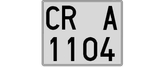 CR1104A matricula cuadrada