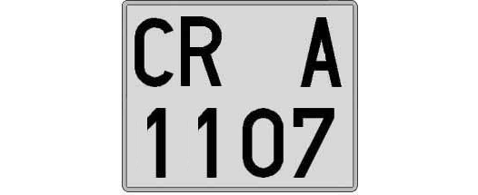 CR1107A matricula cuadrada