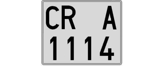 CR1114A matricula cuadrada