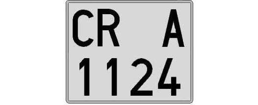 CR1124A matricula cuadrada