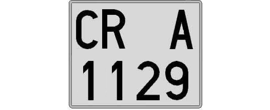 CR1129A matricula cuadrada