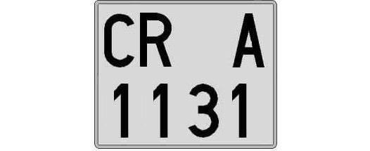 CR1131A matricula cuadrada