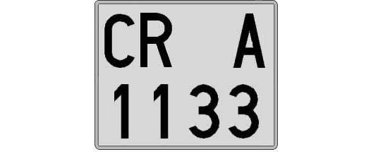 CR1133A matricula cuadrada