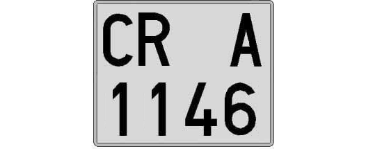 CR1146A matricula cuadrada
