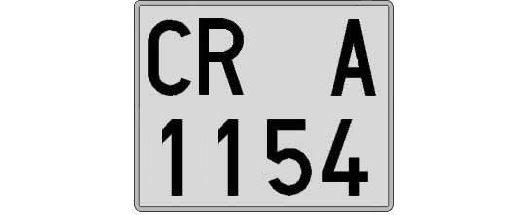 CR1154A matricula cuadrada
