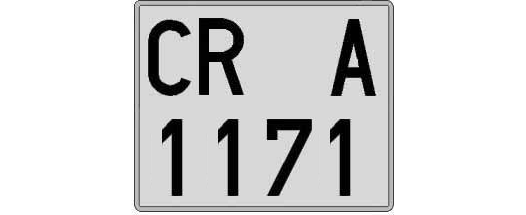 CR1171A matricula cuadrada